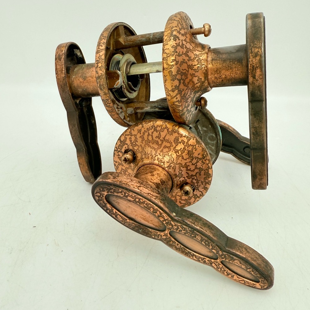 Vintage Kwikset COPA Brass/Copper Door Lever, Victorian Passage Set